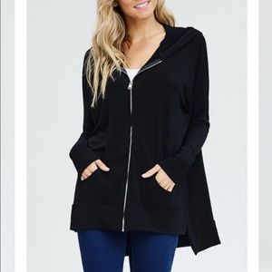 • RP • Desiredcloset Black Lush ZIP Hoodie S/M